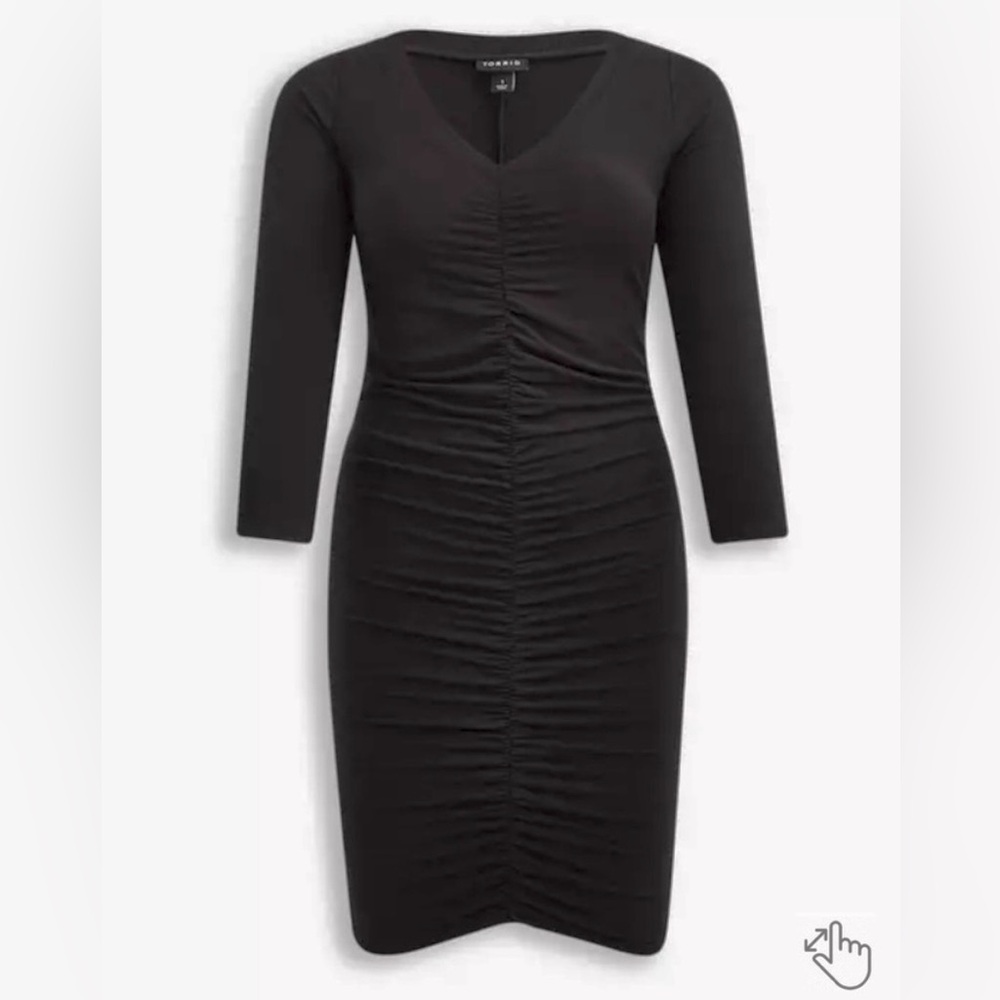 Torrid Ruched Black Dress 3X